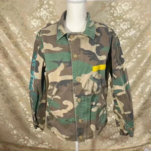 Drifter Industries Camo Military Jacket Army Coat Women's Size S